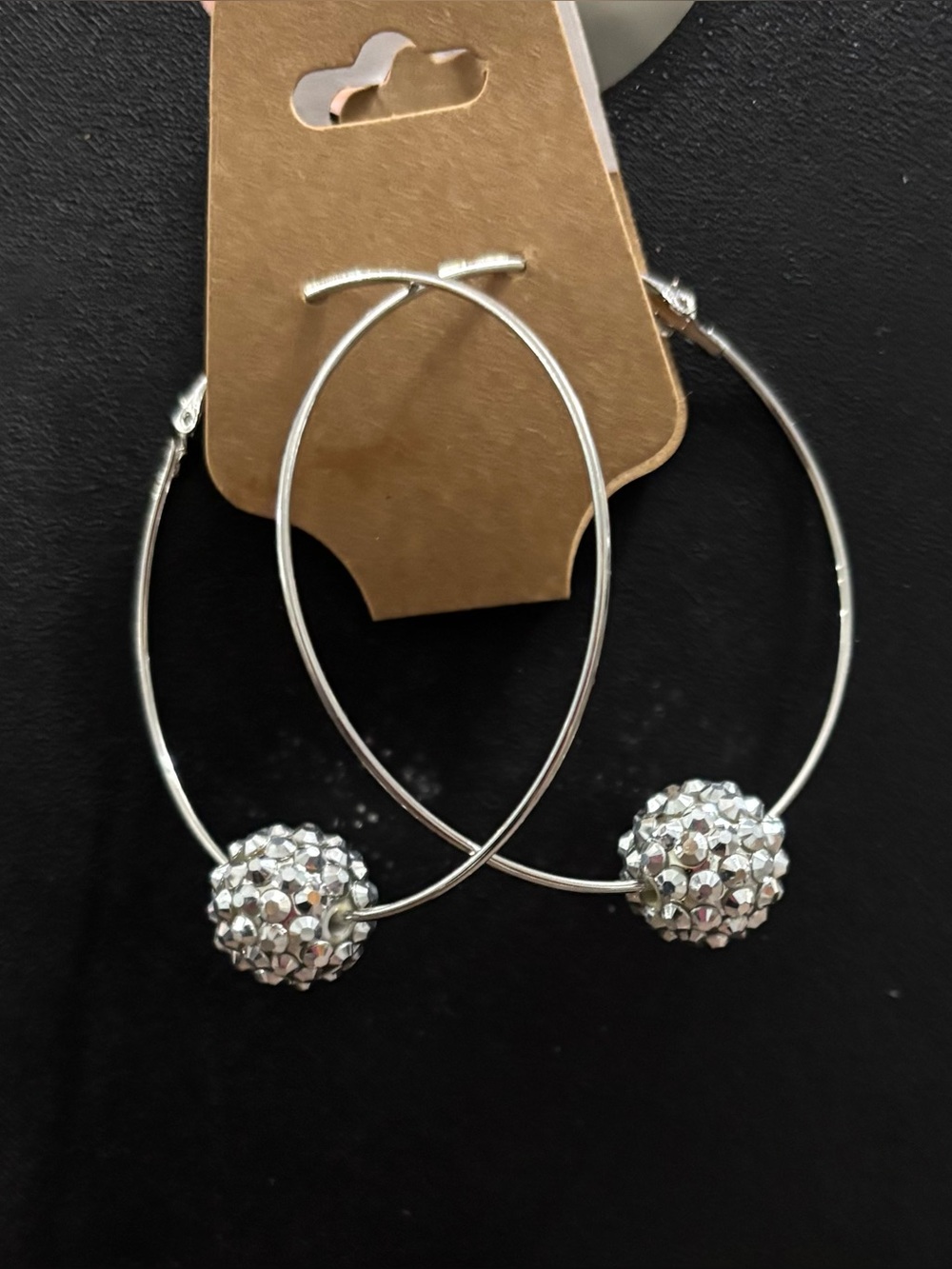 5/$25 (Pick 5 items for $25 Labeled)
Hoop Earrings with Crystal Pave Ball - Picture 5 of 5